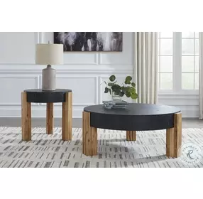 Breenmore Black And Natural Occasional Table Set