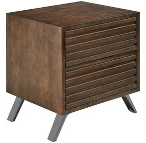 Zest Brown and Gray 2 Drawer Nightstand