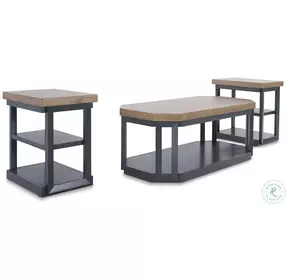 Landocken Brown And Blue Occasional Table Set
