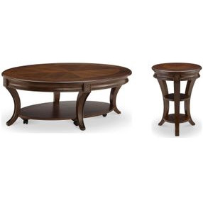 Winslet Cherry Oval Occasional Table Set