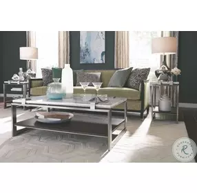 Eclipse Pearl White And Roasted Almond Metal Rectangular Occasional Table Set