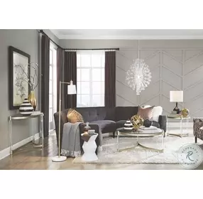 Merritt Platinum And Clear Acrylic Round Occasional Table Set