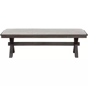 Riverdale Black 62" Upholstered Bench