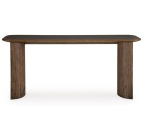 Dontayne Warm Brown and Dark Gray Rectangular Sofa Table