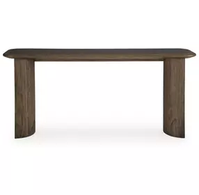 Dontayne Warm Brown and Dark Gray Rectangular Sofa Table