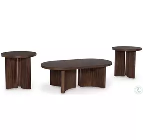 Korestone Dark Brown Occasional Table Set