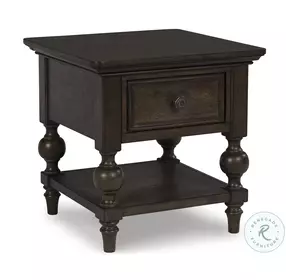 Veramond Dark Brown Square End Table