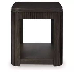 Carlibrie Warm Brown Rectangular End Table