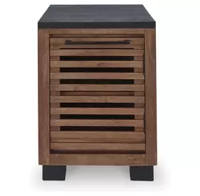 Kallari Warm Brown and Black Rectangular Chairside End Table
