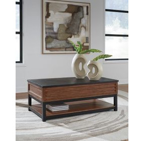 Kallari Warm Brown and Black Occasional Table Set