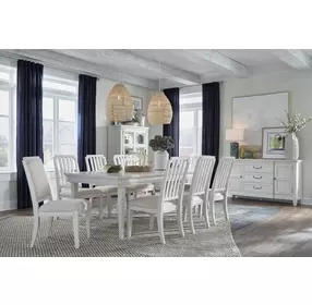 Willowbrook Egg Shell White Extendable Rectangular Dining Room Set