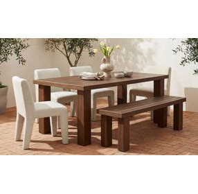 Marina Brown Outdoor Rectangular Dining Room Set