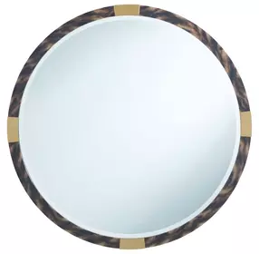 Arakan Calico and Gold Round Wall Mirror