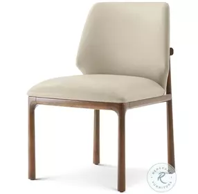 Kesden Pyramid Brown Leather Upholstered Dining Side Chair