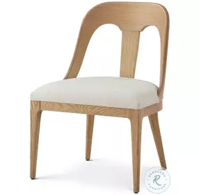 Essence Blonde And Marshmallow Performance Fabric Slat Back Dining Side Chair Set of 2