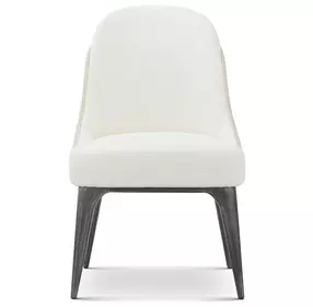 Panos Cream Leather Upholstered Dining Side Chair Set of 2