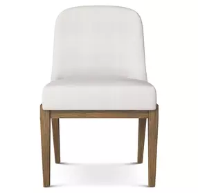 Coastal White and Tobacco Upholstered Delray Dining Side Chair Set of 2