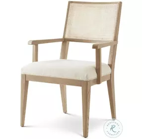 Catalina Dune And Natural Clear Lacquer Short Back Dining Arm Chair Set of 2