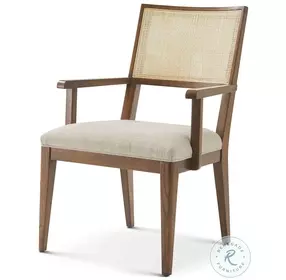 Catalina Earth And Natural Clear Lacquer Short Back Dining Arm Chair Set of 2