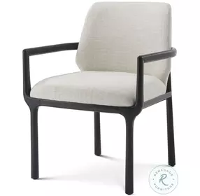 Kesden Silent Black Fabric Upholstered Dining Arm Chair