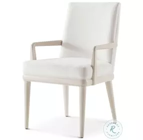 Essence Opal And Marshmallow Performance Fabric Dining Arm Chair