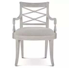 Provence Gray Upholstered Delphine Arm Chair Set of 2