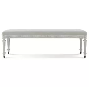 Provence Gray and Blanchette Upholstered Ciel Bed Bench