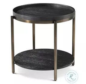 Repose Charcoal Oak 24" Round Side Table