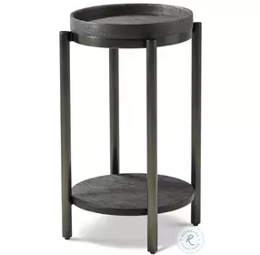 Repose Charcoal Oak 14" Round Side Table