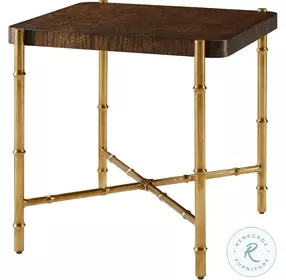Kesden Pyramid Brown 22" Rectangular Side Table