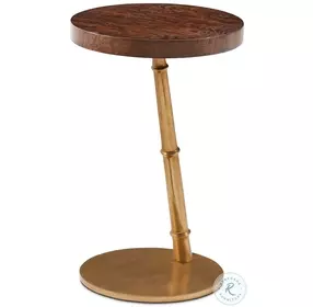 Kesden Pyramid Brown 14" Round Accent Table