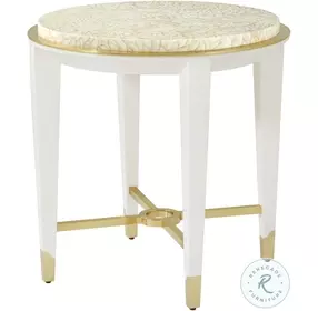 Judith Leiber JL Feather And Solstice 24" Round Side Table