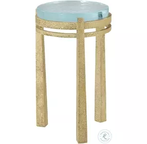 Judith Leiber Polished Textured Brass 14" Round Accent Table
