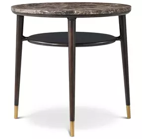 Spencer Green Park Fumed and Gold Round Marble Top Ashburton Place Side Table