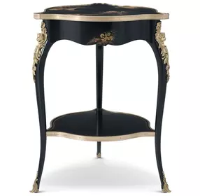 Brushwork Black and Gold Free Form Lotus Lamp Table