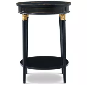 Brushwork Black and Gold Oval Harmony Lamp Table