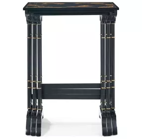 Brushwork Black and Gold Rectangular Aviary Nesting Table