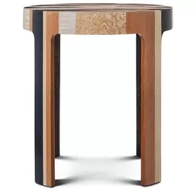 Orbis Pyramid Brown and Beige Round Converge Side Table