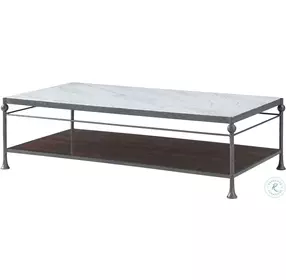Spencer London Quartz And Cast Metal 60" Rectangular Cocktail Table