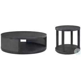 Maxwell Obsidian And Shagreen 54" Small Round Occasional Table Set
