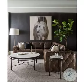 Spencer London Quartz And Cast Metal 47" Round Occasional Table Set