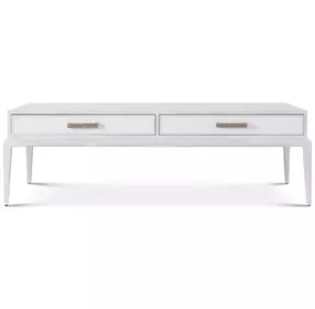 Coastal Sandbar Rectangular Singer Cocktail Table with Wallpaper