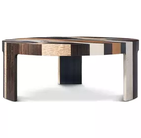 Orbis Brown and Beige Round Sundrift Nesting Table