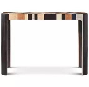 Orbis Pyramid Brown and Beige Rectangular Grainfall Nesting Console Table