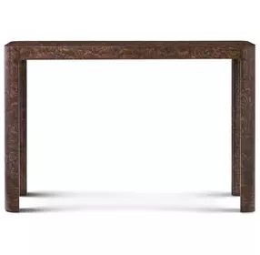 Orbis Pyramid Brown Rectangular Brindle Nesting Console Table