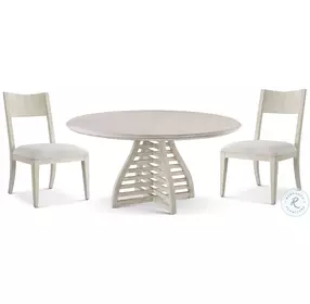 Breeze Sea Salt Slatted 64" Round Dining Room Set