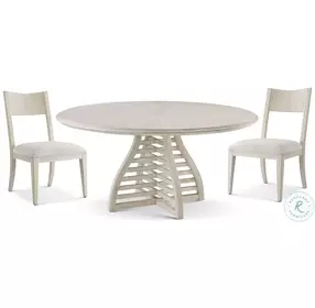Breeze Sea Salt Slatted Extendable 60" Round Dining Room Set