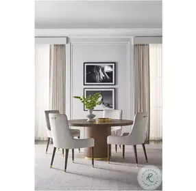 Judith Leiber Mink Sunburst 60" Round Dining Room Set