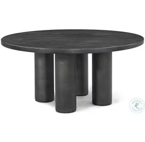 Maxwell Obsidian And Shagreen 64" Round Dining Table