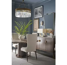 Spencer Green Park Fumed and Gallery Gold Round Marble Top Belgravia Dining Room Set